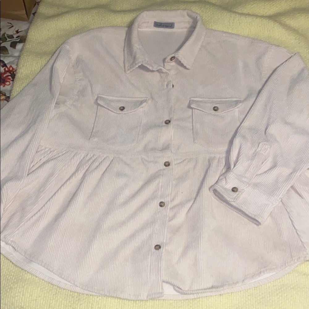 Chico's White Button-Up Shirt